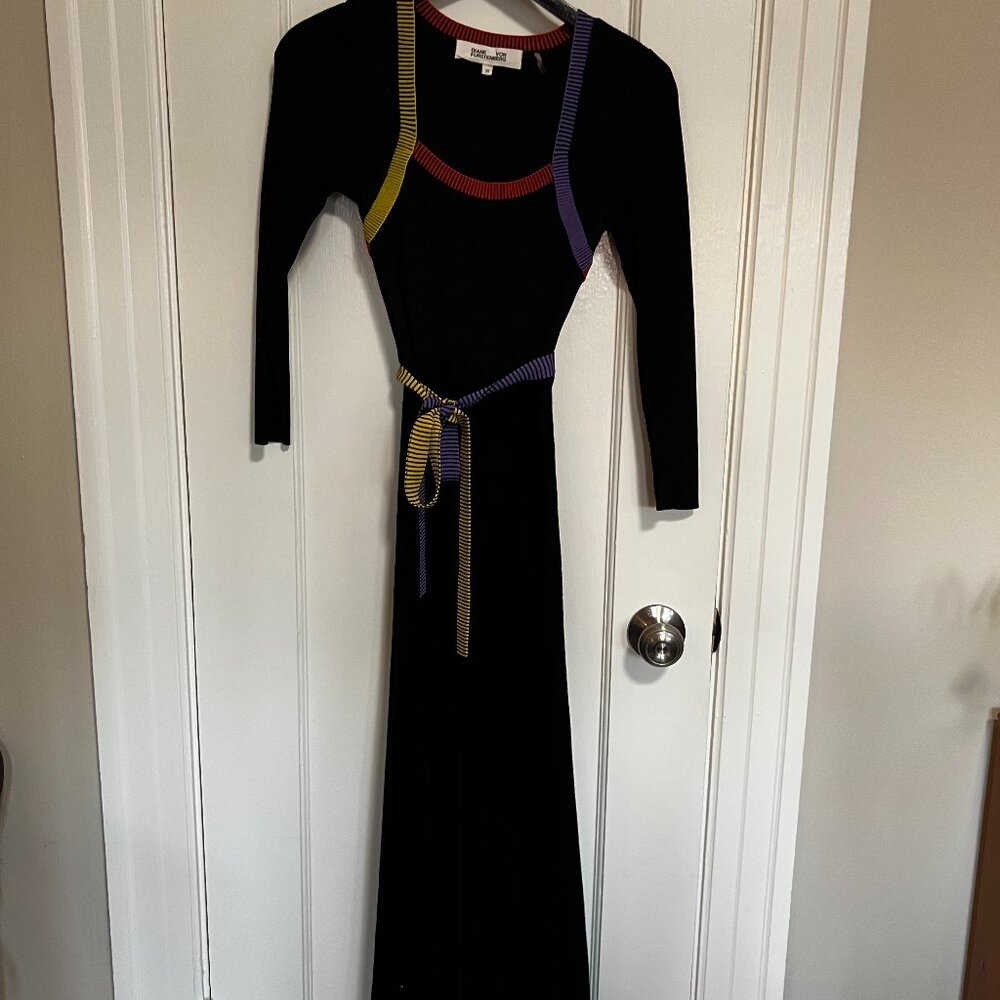 Diane Von Furstenberg Ermias Contrast Trim Midi Dress